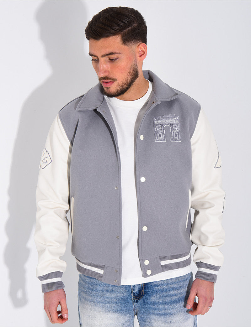 Veste bi-matière avec arc de triomphe