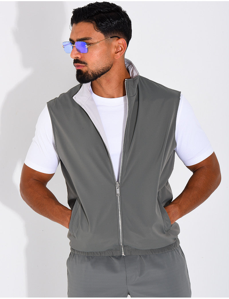 Veste sans manches reversible