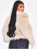 Manteau court à fourrure fluffy