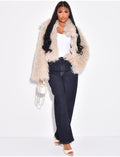Manteau court à fourrure fluffy