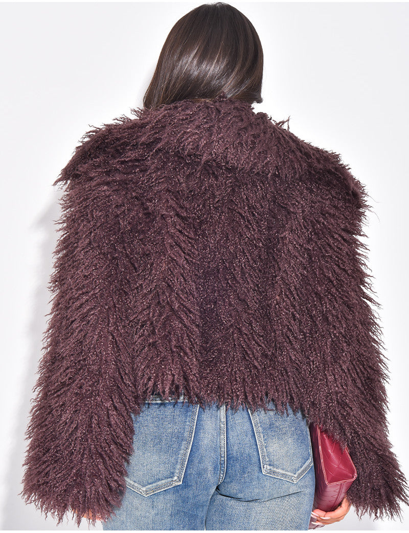Manteau court à fourrure fluffy