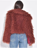 Manteau court à fourrure fluffy