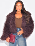 Manteau court à fourrure fluffy
