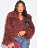 Manteau court à fourrure fluffy
