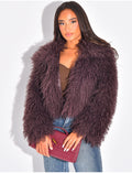 Manteau court à fourrure fluffy