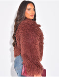 Manteau court à fourrure fluffy