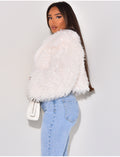 Veste courte en fausse fourrure fluffy
