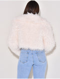 Veste courte en fausse fourrure fluffy