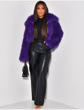 Veste courte en fausse fourrure fluffy
