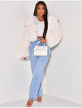 Veste courte en fausse fourrure fluffy