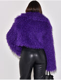 Veste courte en fausse fourrure fluffy