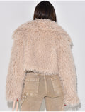 Veste courte en fausse fourrure fluffy