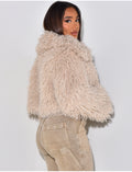 Veste courte en fausse fourrure fluffy