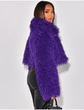 Veste courte en fausse fourrure fluffy