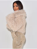 Veste courte en fausse fourrure fluffy