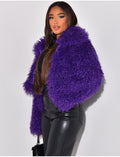 Veste courte en fausse fourrure fluffy