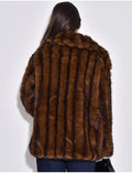 Manteau mi-long en fausse fourrure