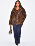 Manteau mi-long en fausse fourrure