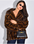 Manteau mi-long en fausse fourrure