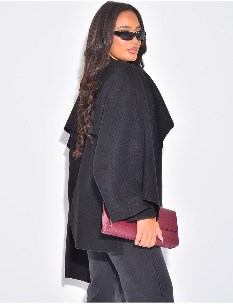 Veste courte en feutrine avec cape