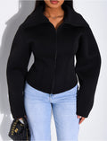 Veste courte en néoprène cintrée