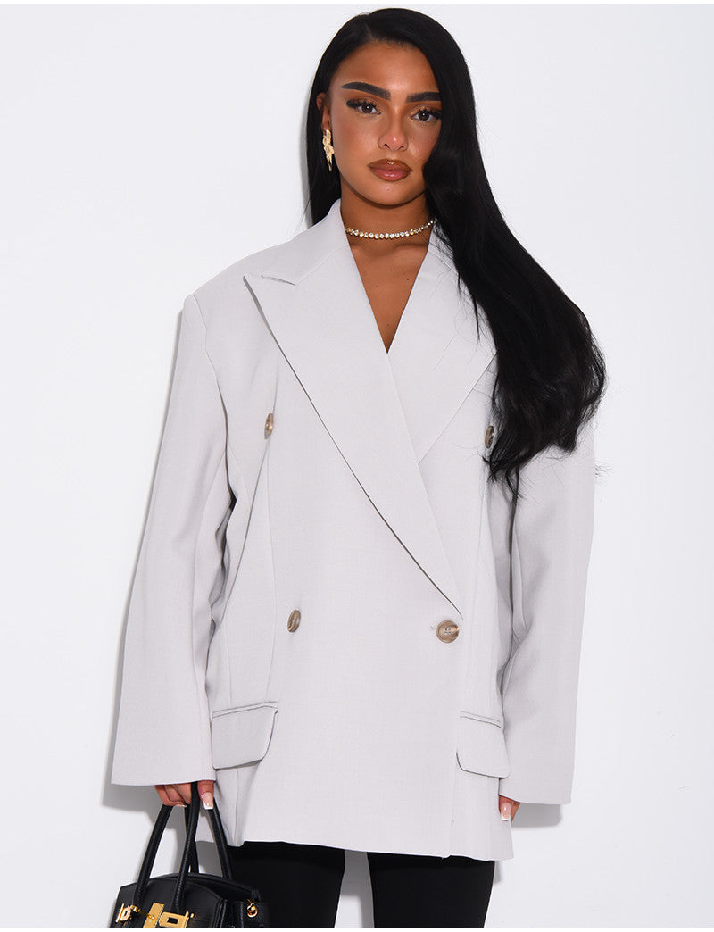 Veste de blazer à épaules structurées oversize