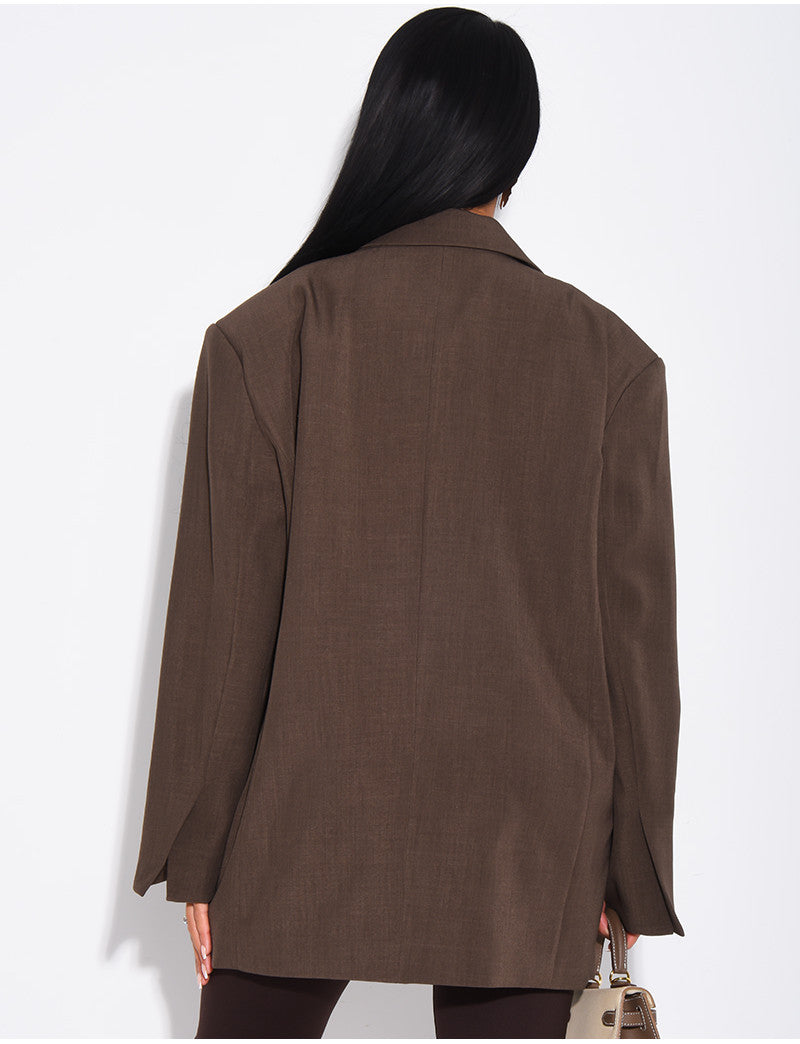Veste de blazer à épaules structurées oversize