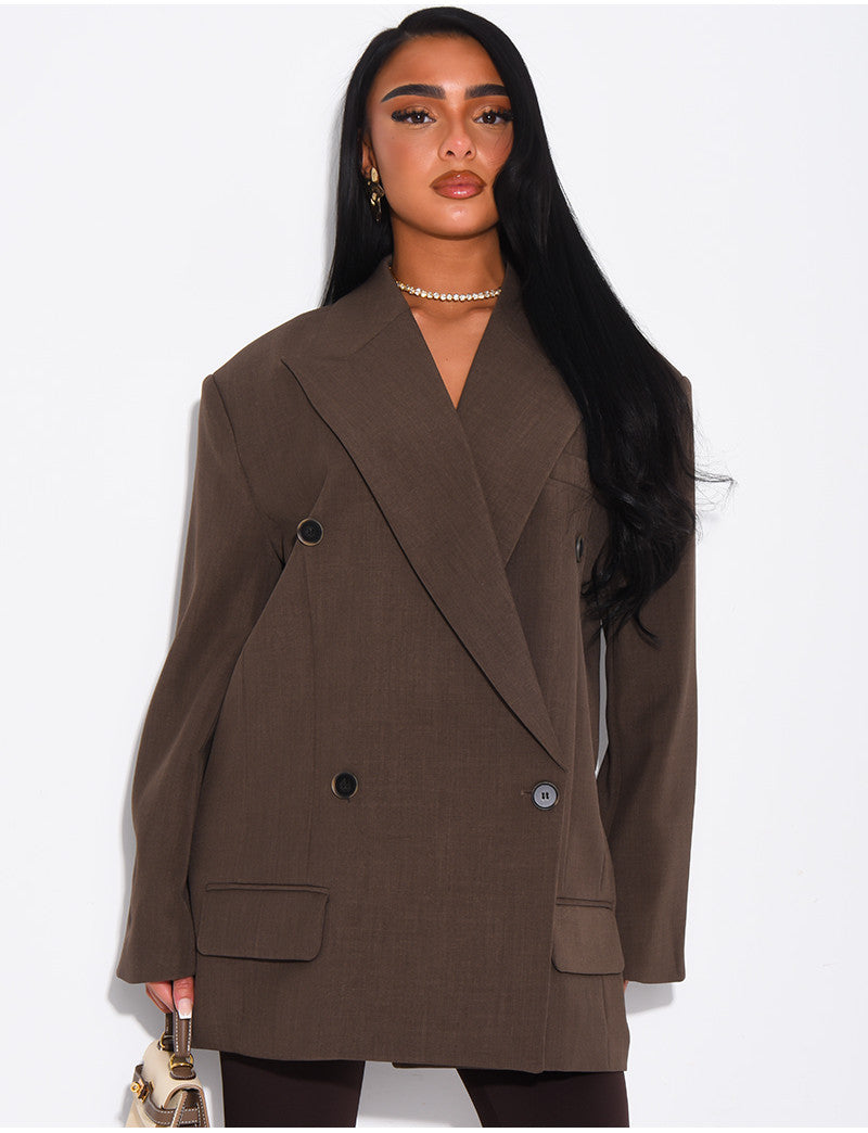 Veste de blazer à épaules structurées oversize