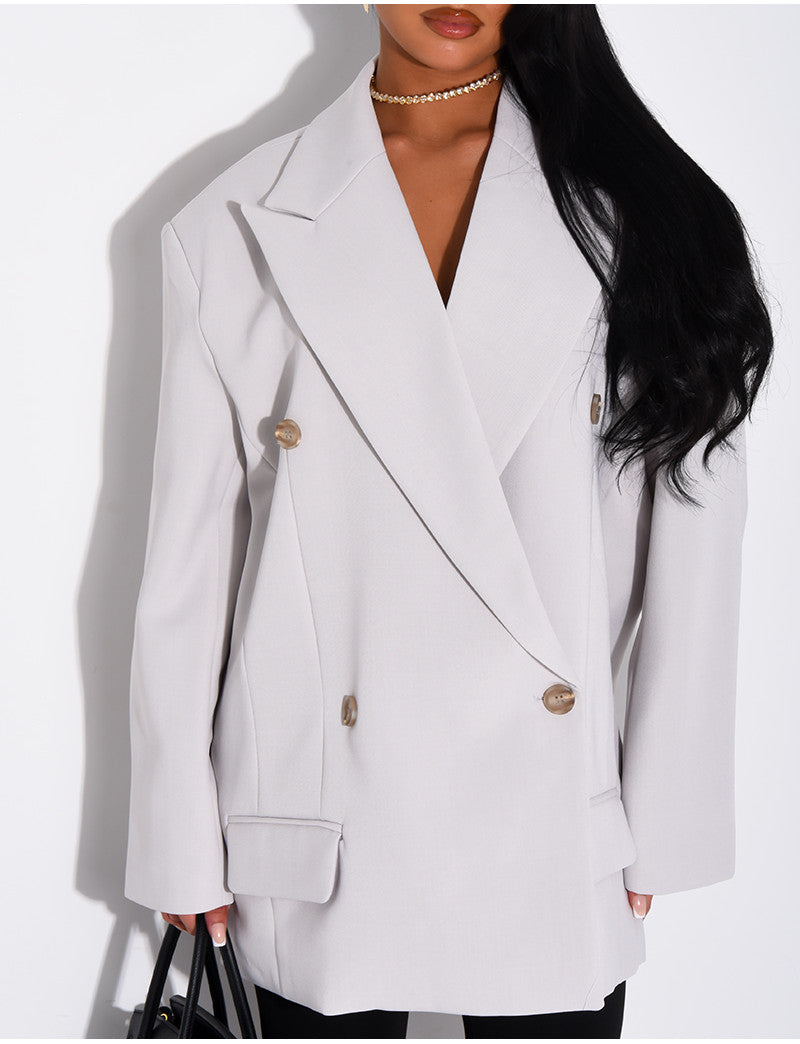 Veste de blazer à épaules structurées oversize