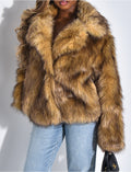 Veste en fausse fourrure à col blazer