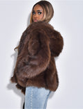 Veste en fausse fourure à capuche