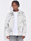 Veste en jeans à motifs