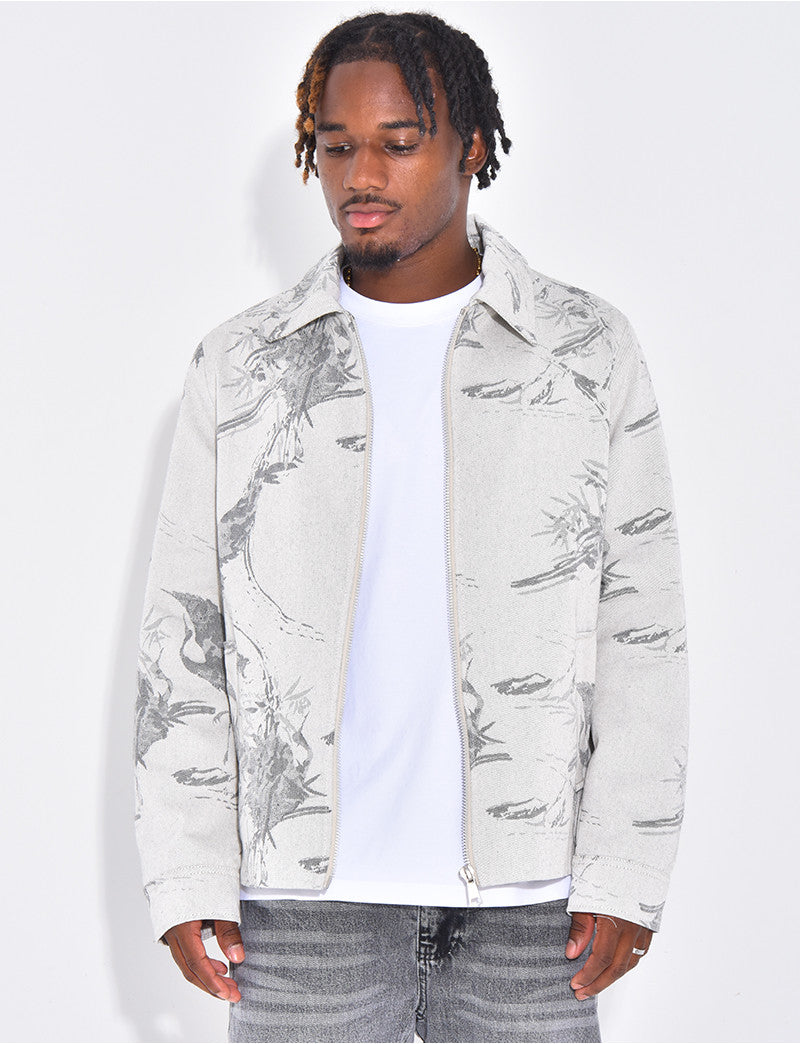 Veste en jeans à motifs