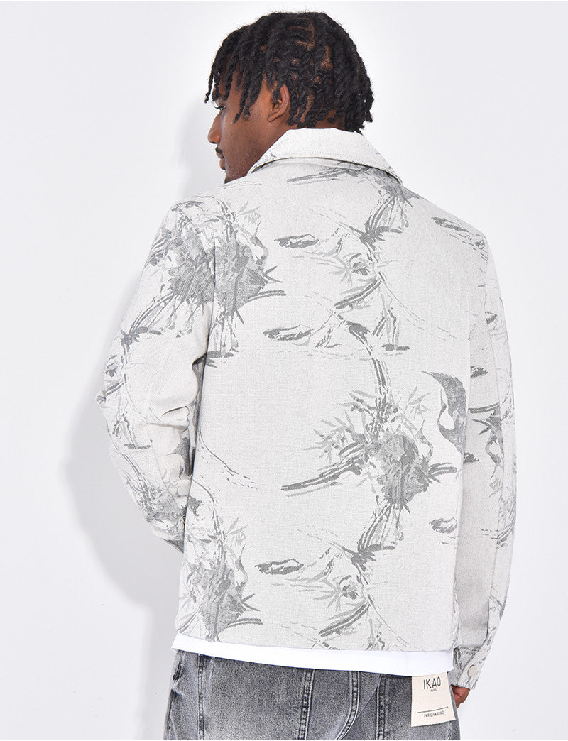 Veste en jeans à motifs