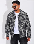 Veste en jeans à motifs