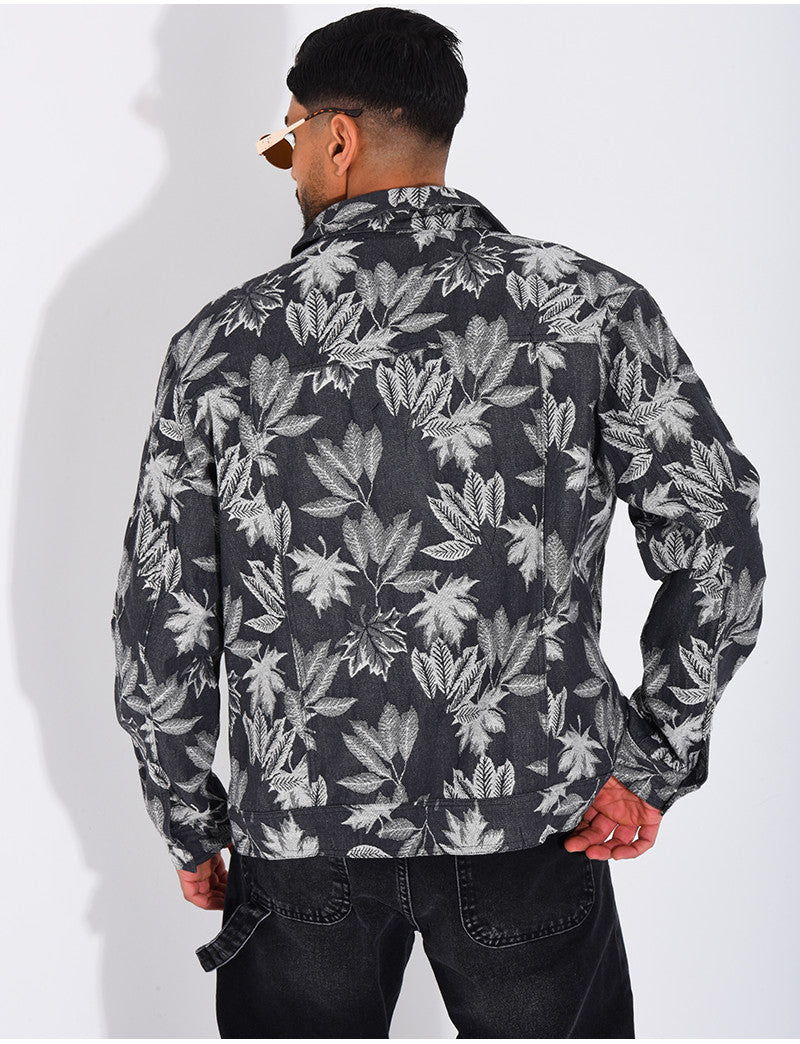 Veste en jeans à motifs