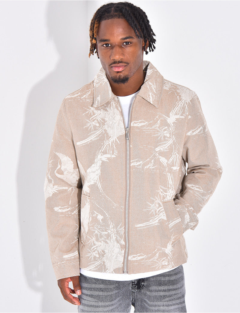 Veste en jeans à motifs
