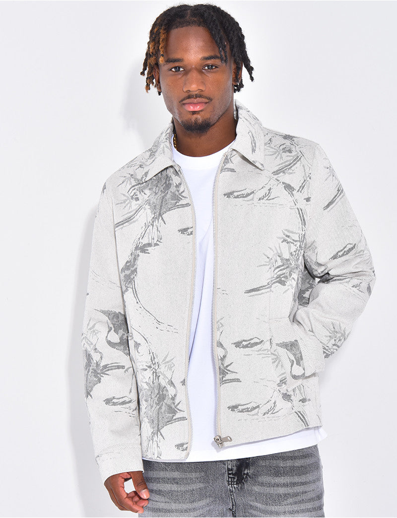 Veste en jeans à motifs