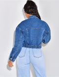 Veste en jeans courte à élastique au dos