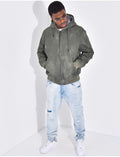 Veste en jeans fourrée & à capuche