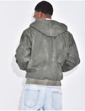 Veste en jeans fourrée & à capuche