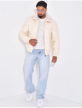 Veste en similicuir avec fourrure au col