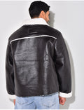 Veste en similicuir et fourrure