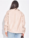 Bombers oversize en similicuir épais