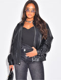 Bombers oversize en similicuir épais