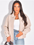 Bombers oversize en similicuir épais