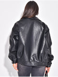 Bombers oversize en similicuir épais