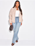 Bombers oversize en similicuir épais