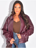 Bombers oversize en similicuir épais
