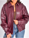 Bombers oversize en similicuir épais